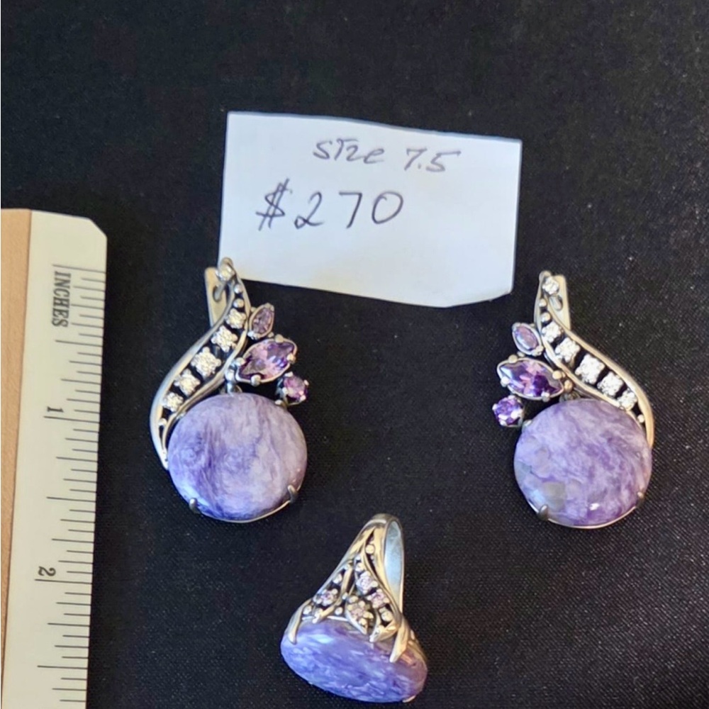 Elegant Purple Stone Jewelry Set